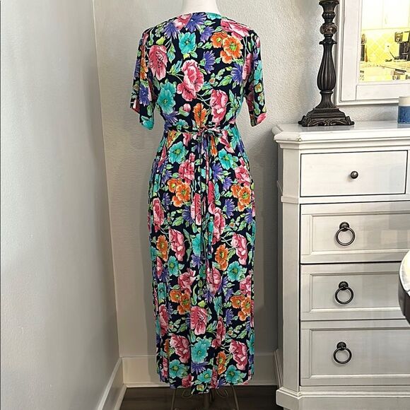 Diane Von‎ Furstenberg Floral Square Neck Short Sleeve Picket Maxi Dress Small - Picture 3 of 14